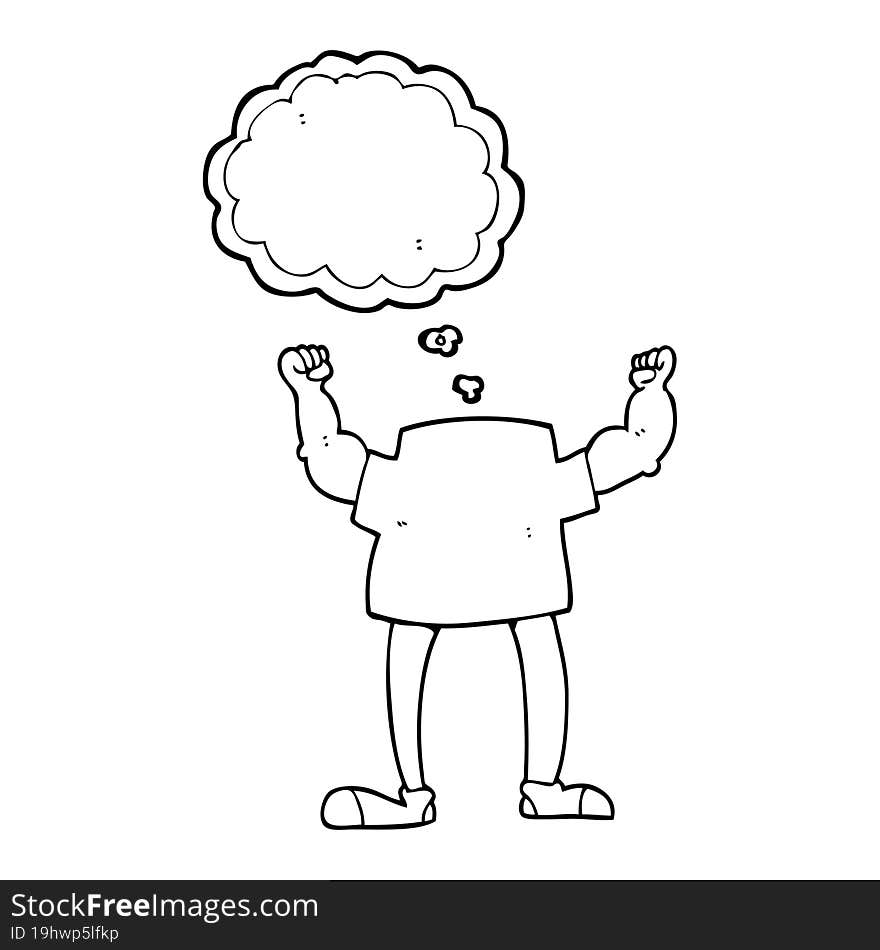 thought bubble cartoon headless man