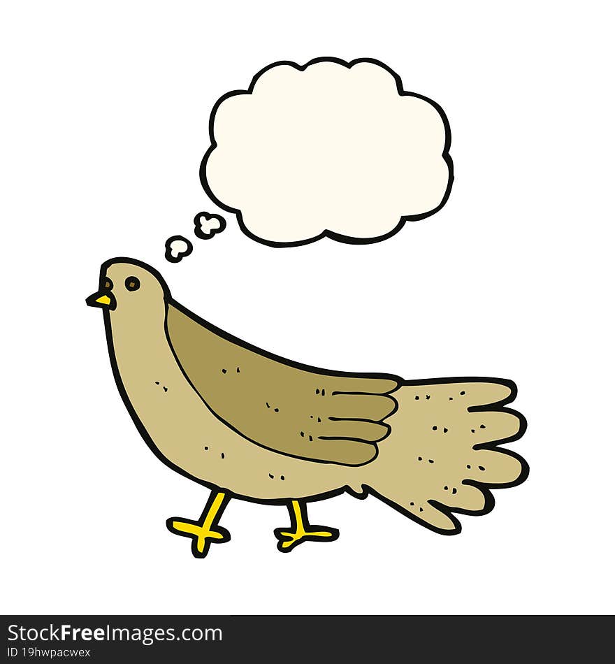 Cartoon Bird With Thought Bubble