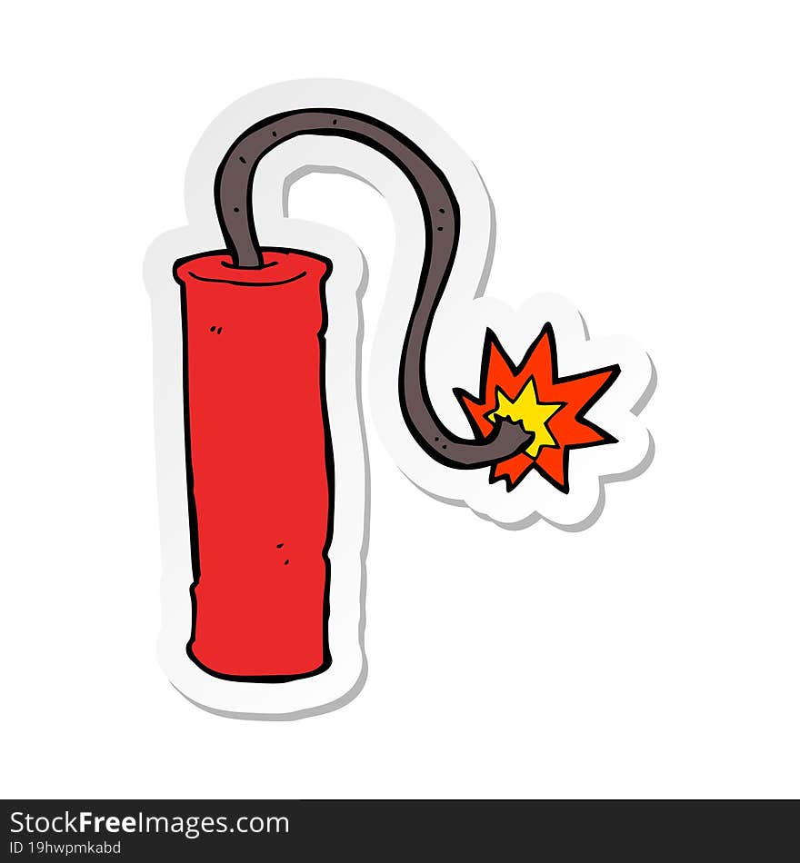 sticker of a cartoon dynamite