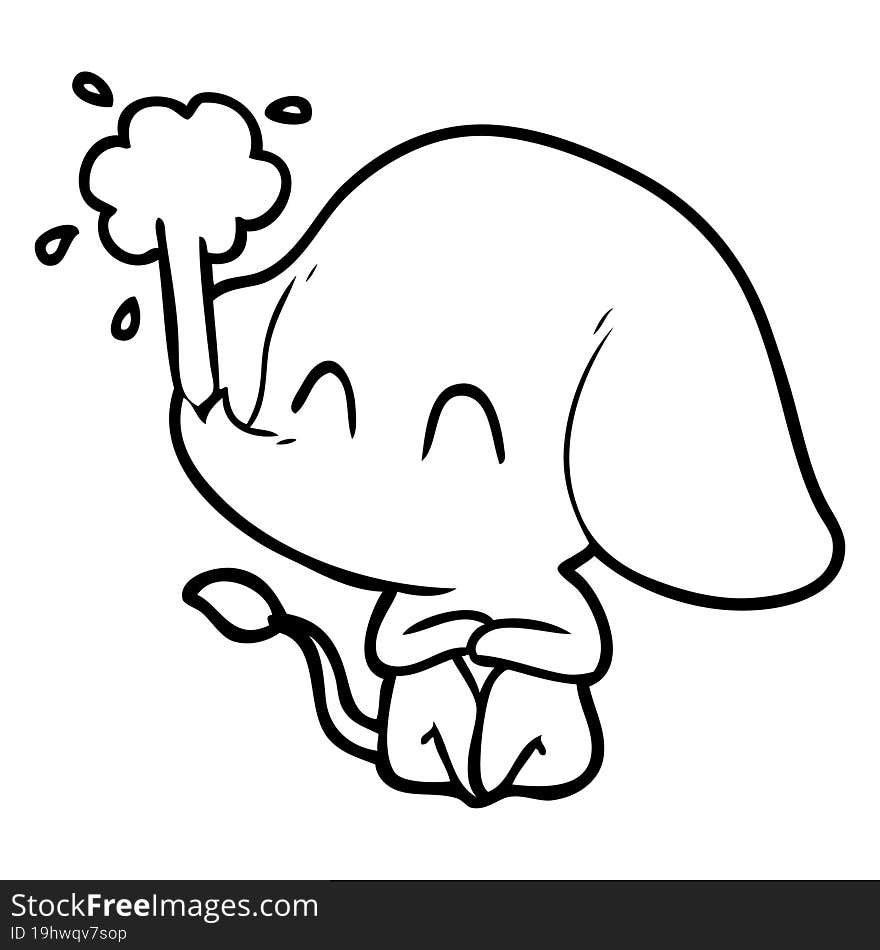 cute cartoon elephant spouting water. cute cartoon elephant spouting water