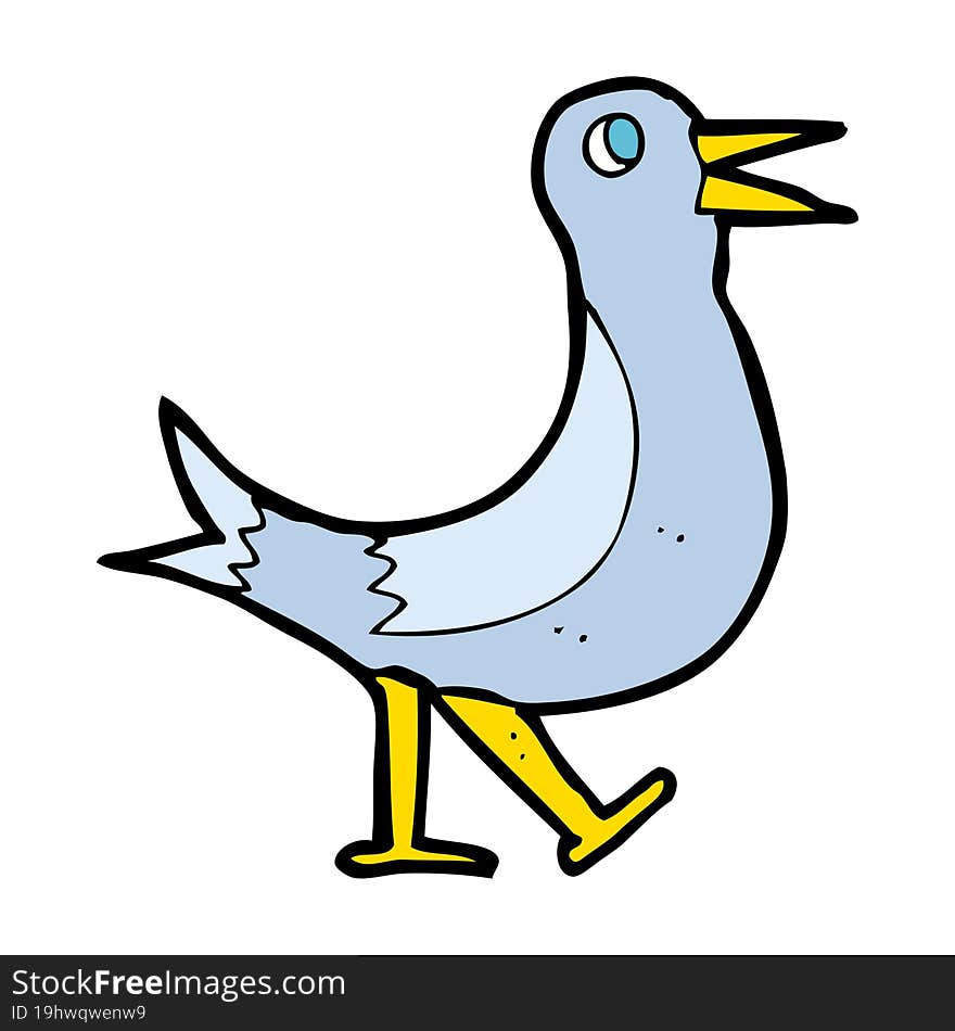 cartoon walking bird