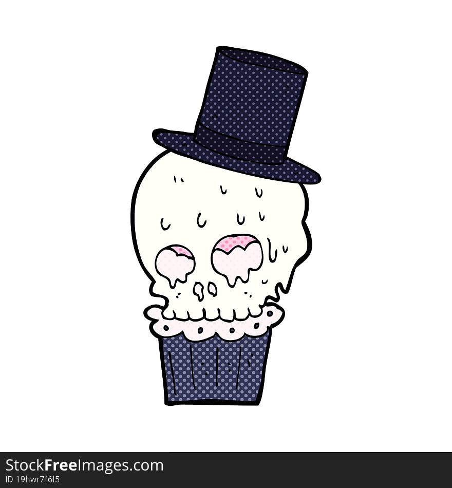 Cartoon Spooky Cupcake