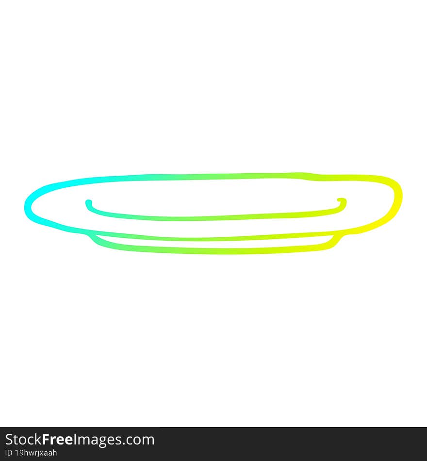 cold gradient line drawing cartoon empty plate