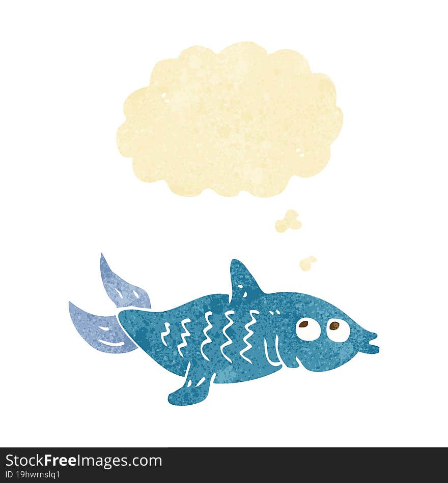 cartoon fish with thought bubble