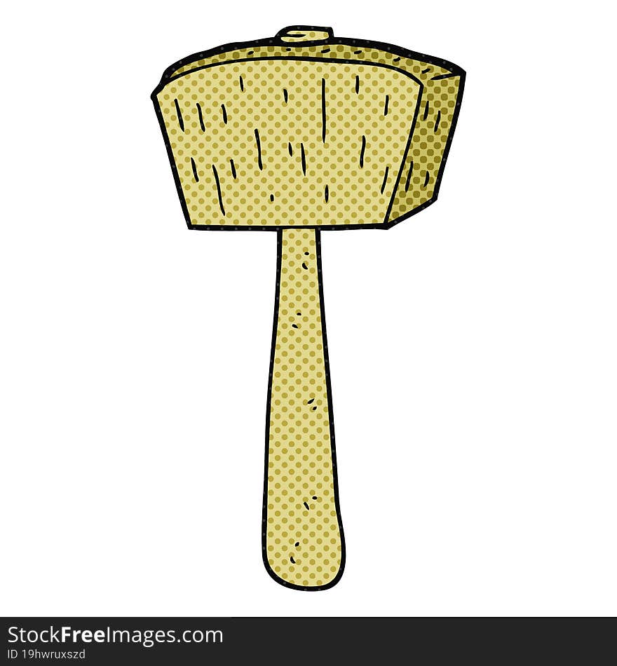 cartoon wooden mallet