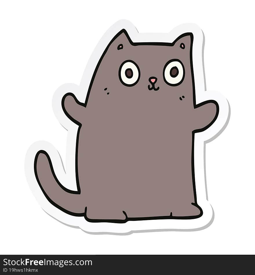 sticker of a cartoon cat