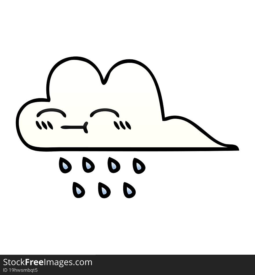 gradient shaded cartoon rain cloud