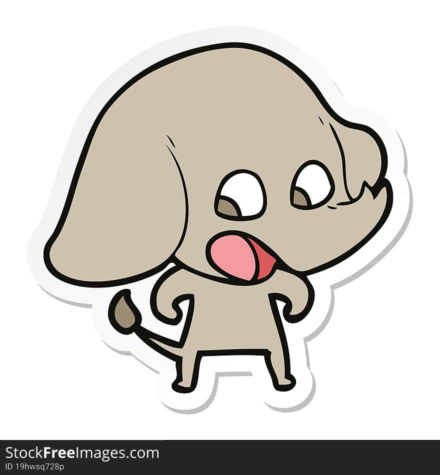 sticker of a cute cartoon elephant