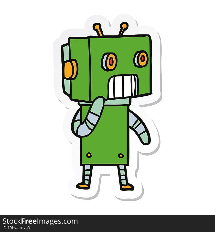 sticker of a cartoon robot