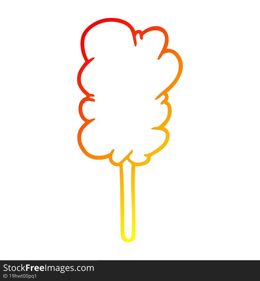 Warm Gradient Line Drawing Candy Floss On Stick