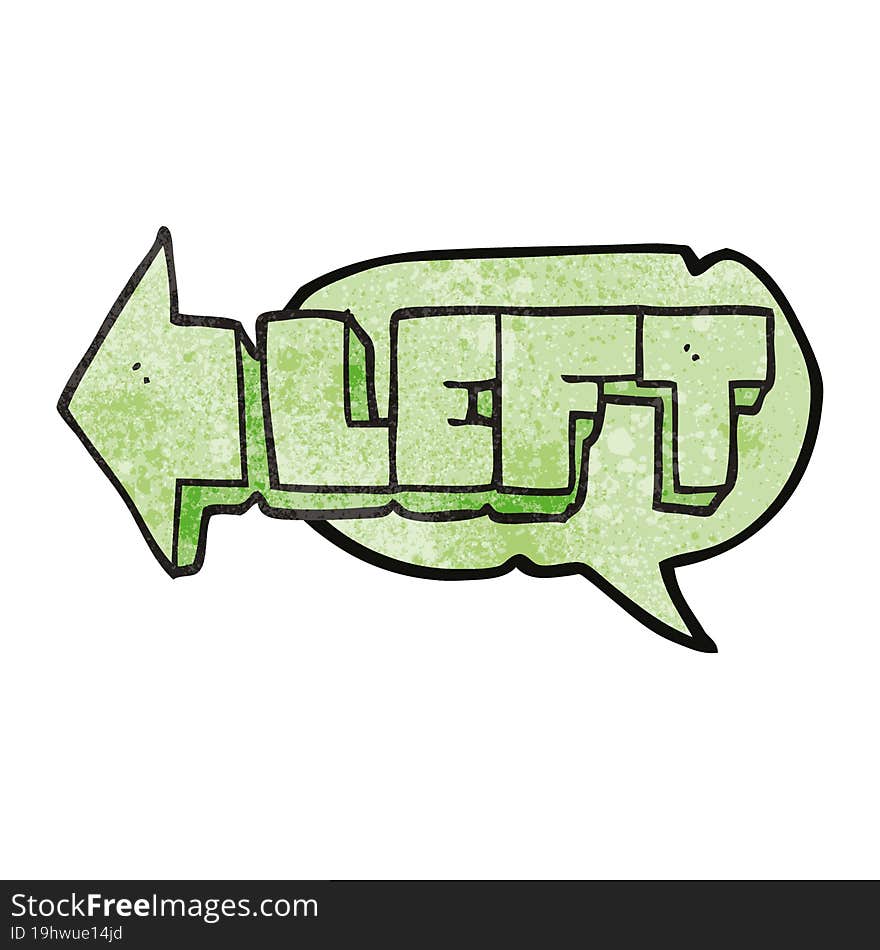 Speech Bubble Textured Cartoon Left Symbol