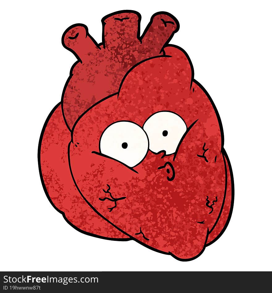 cartoon curious heart. cartoon curious heart