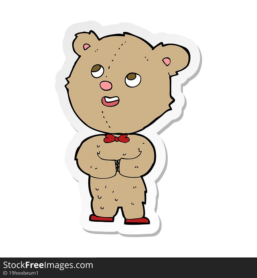 sticker of a cartoon cute teddy bear