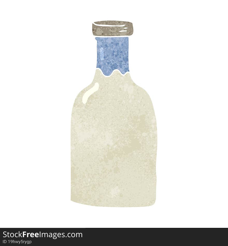 retro cartoon milk bottle