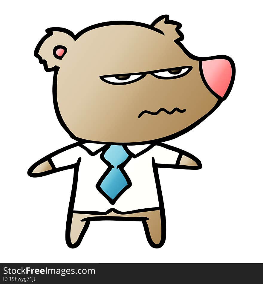 cartoon angry boss bear. cartoon angry boss bear