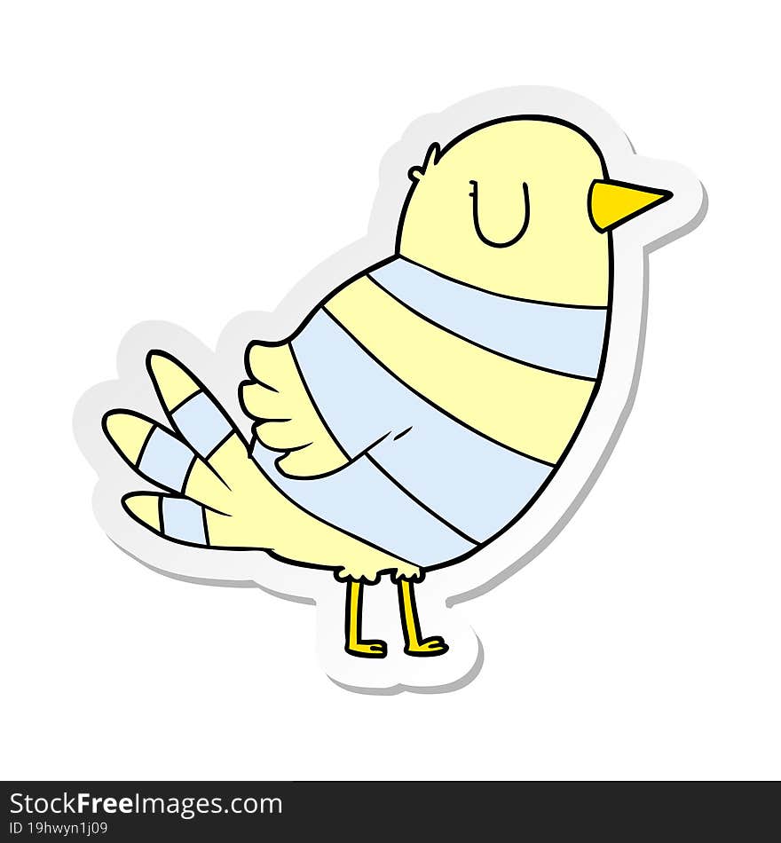 Distressed Sticker Of A Cartoon Bird