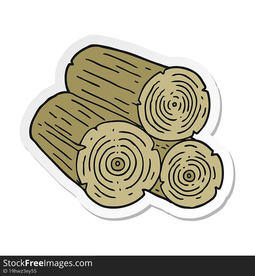 sticker of a cartoon logs