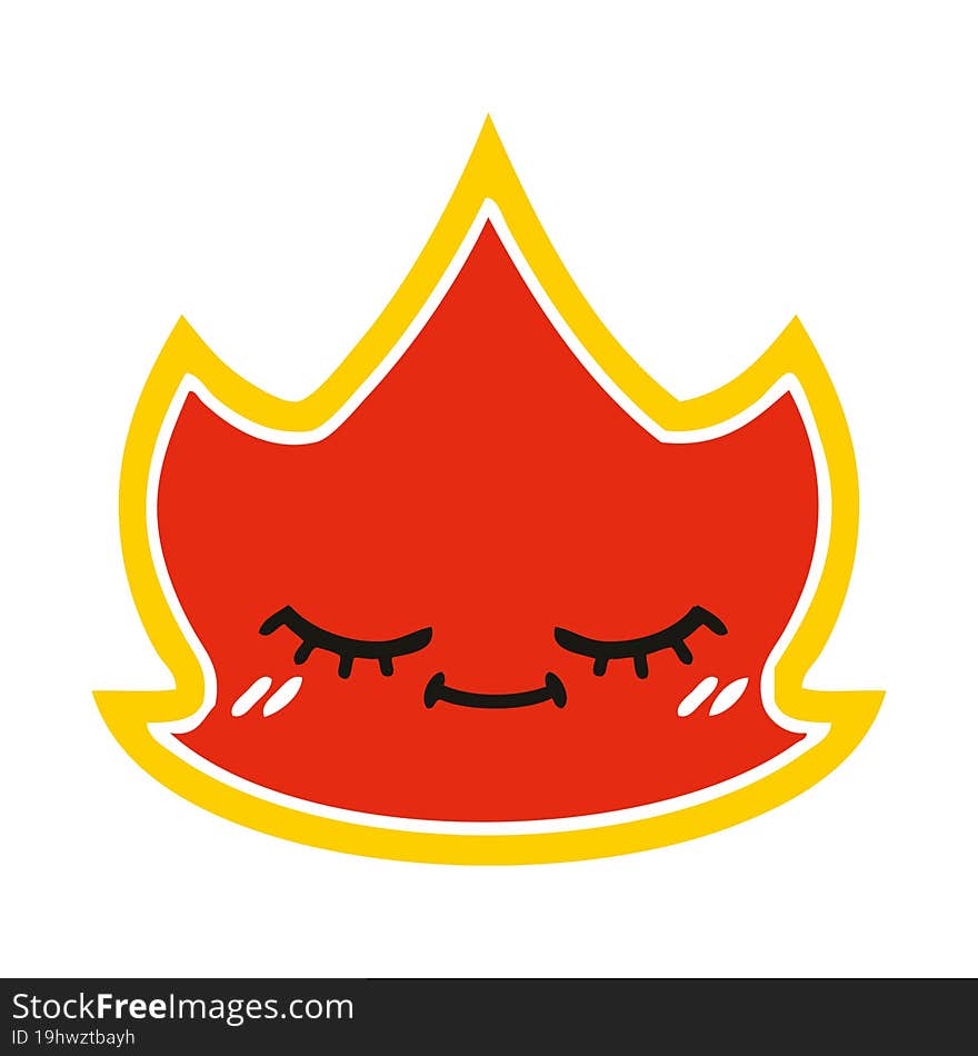 Flat Color Retro Cartoon Fire