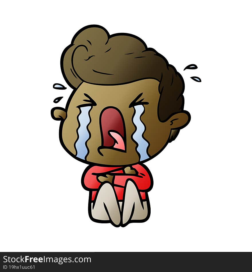 cartoon crying man. cartoon crying man