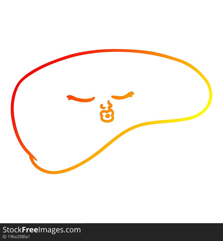 Warm Gradient Line Drawing Cartoon Liver