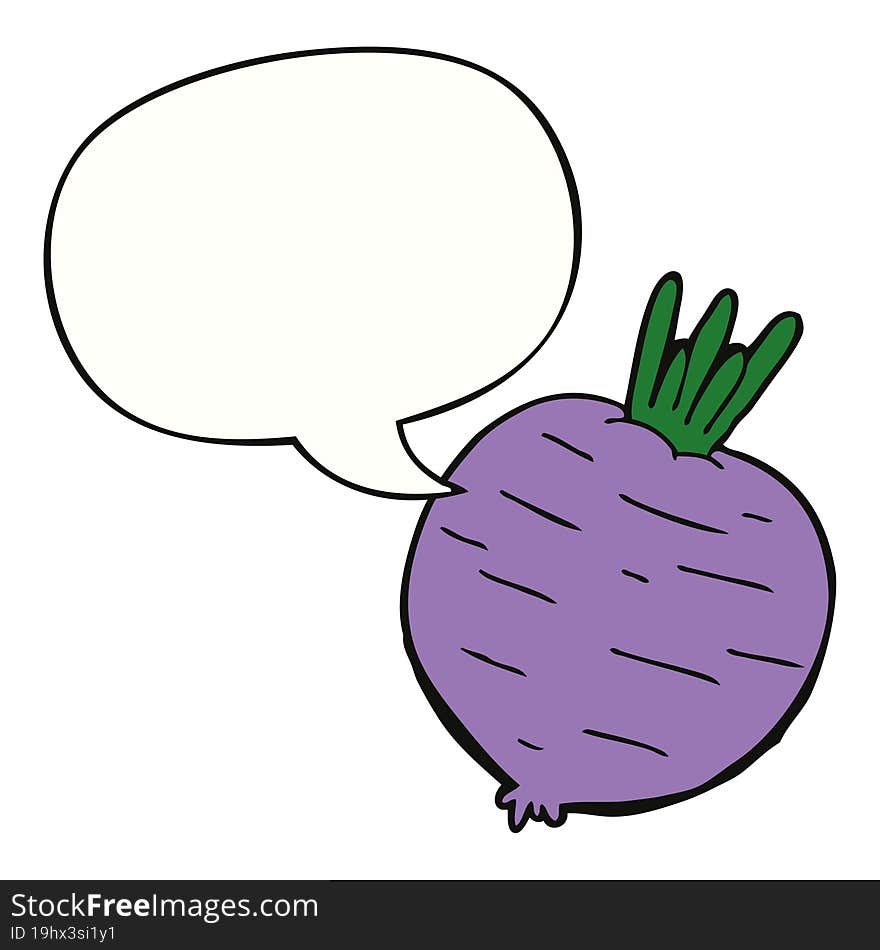 cartoon vegetable and speech bubble