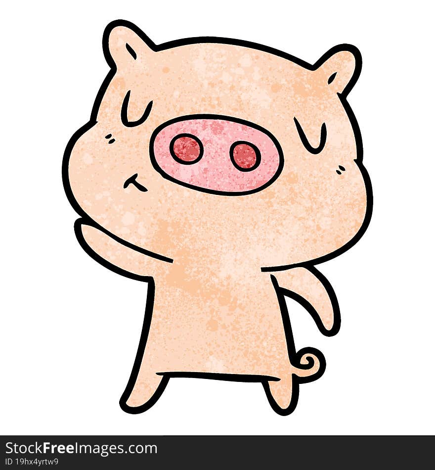 cartoon content pig. cartoon content pig