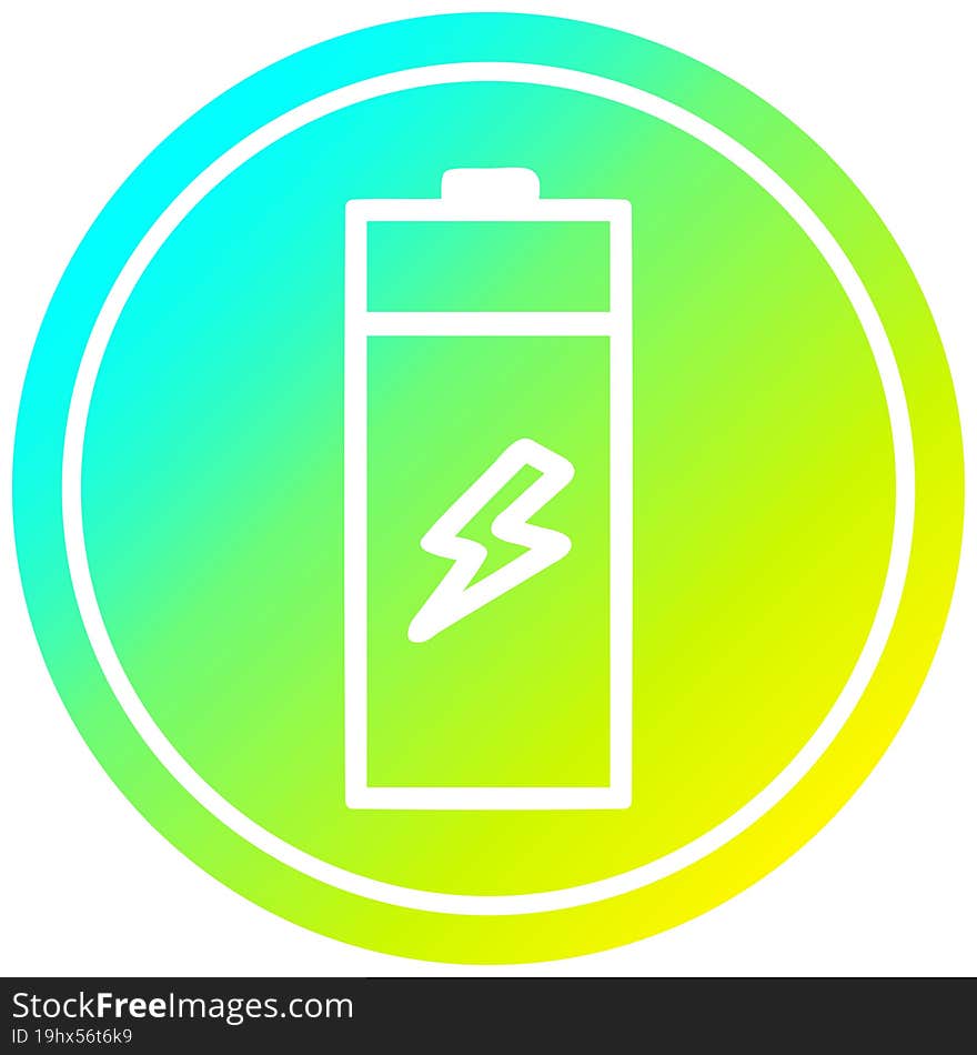 battery circular in cold gradient spectrum