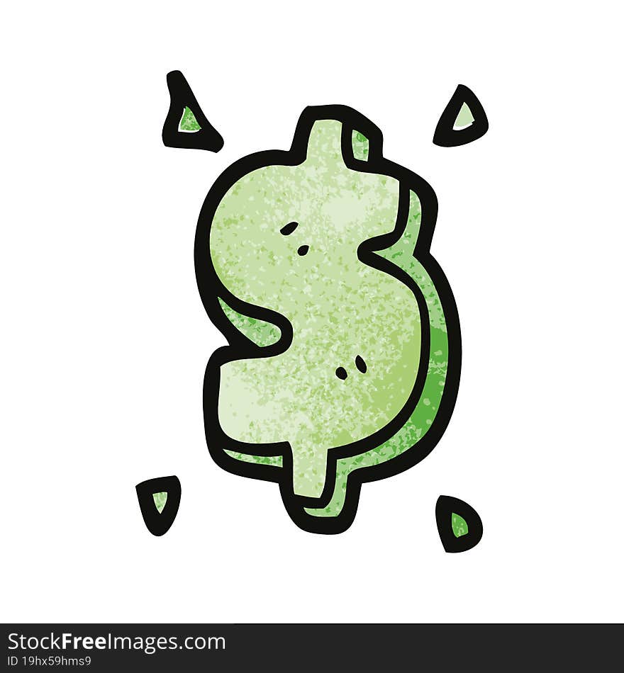 Cartoon Doodle Dollar Sign