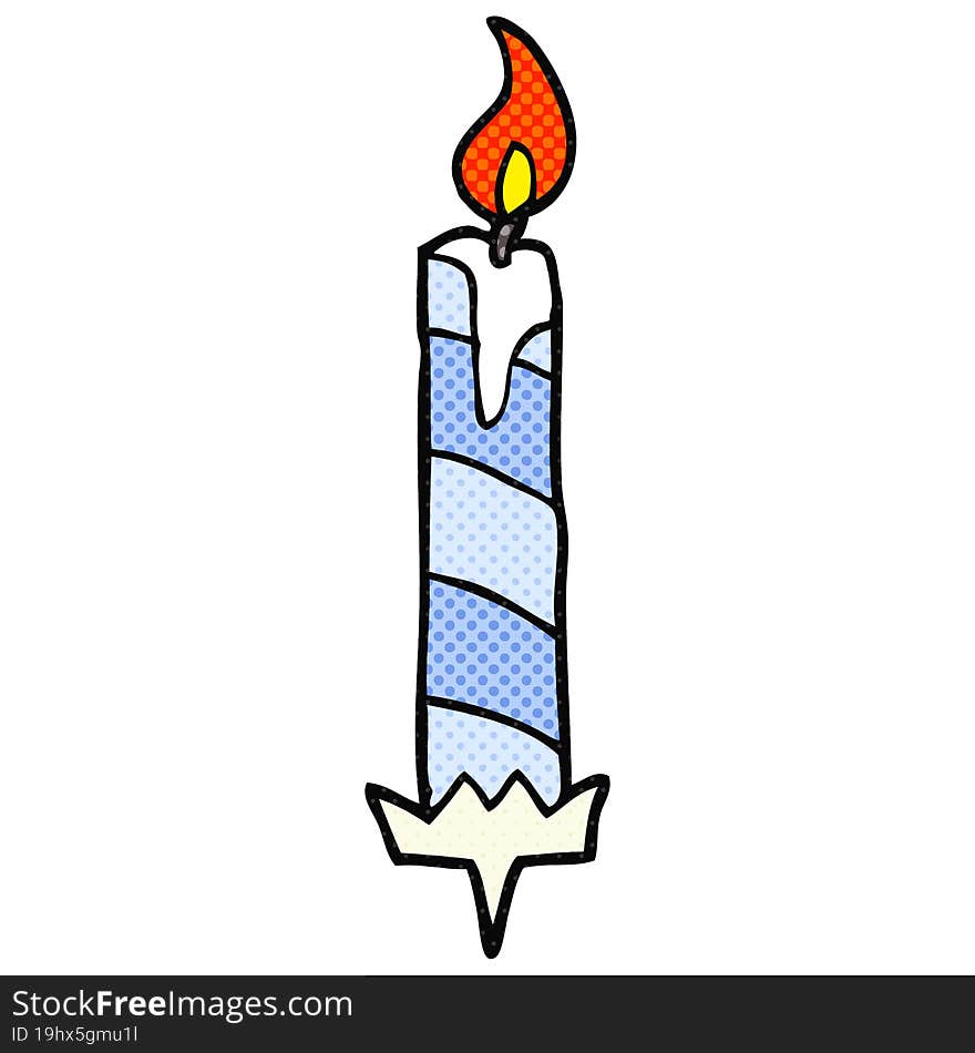 freehand drawn cartoon birthday cake candle