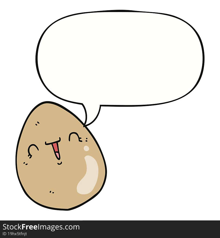 cartoon egg with speech bubble. cartoon egg with speech bubble