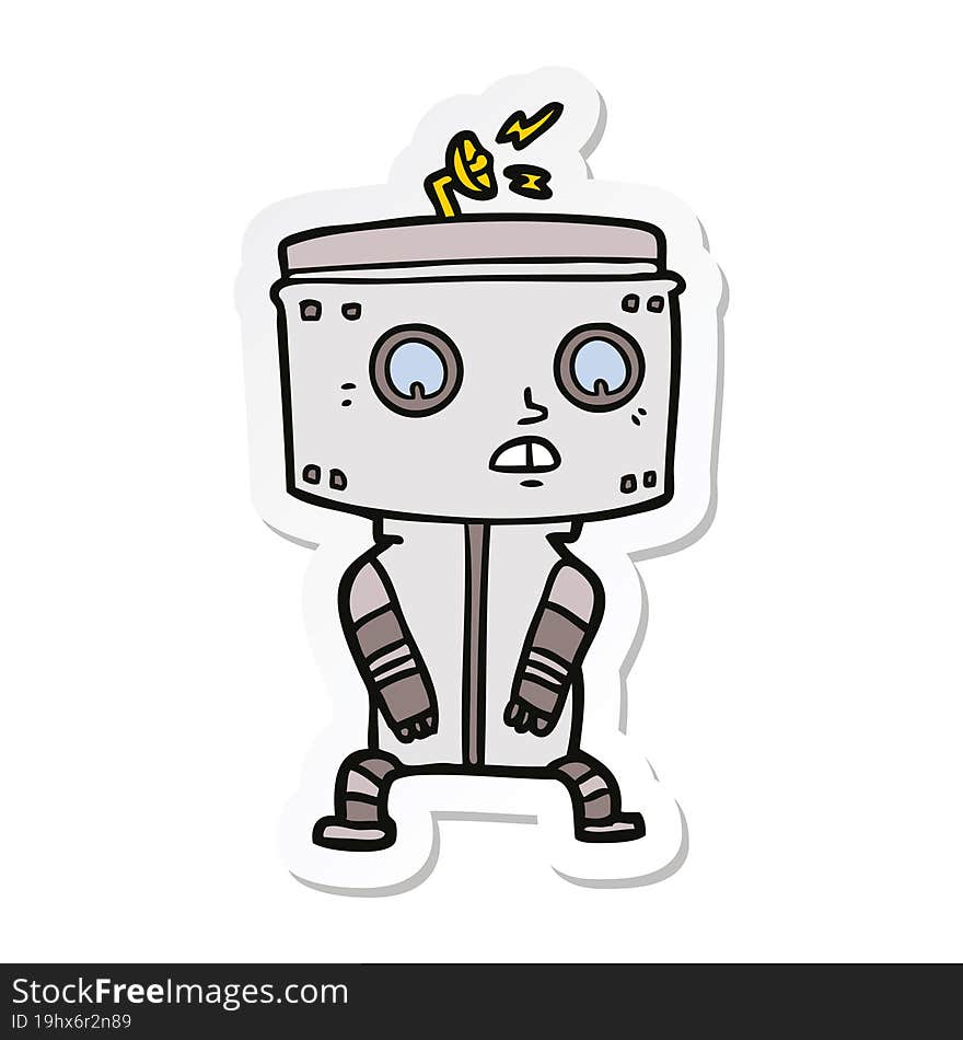 sticker of a cartoon robot