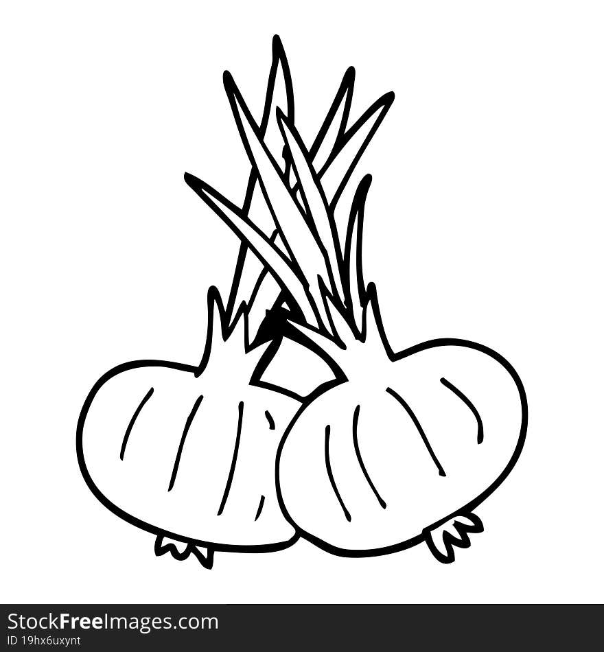 line drawing cartoon brown onions