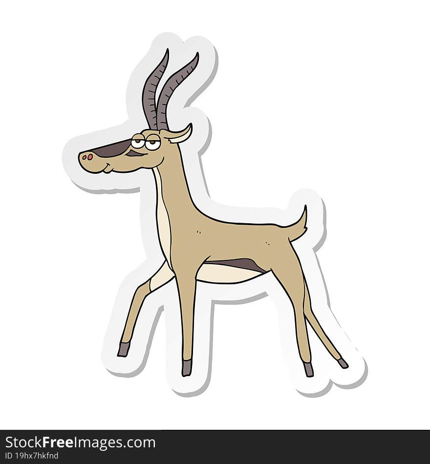 sticker of a cartoon gazelle