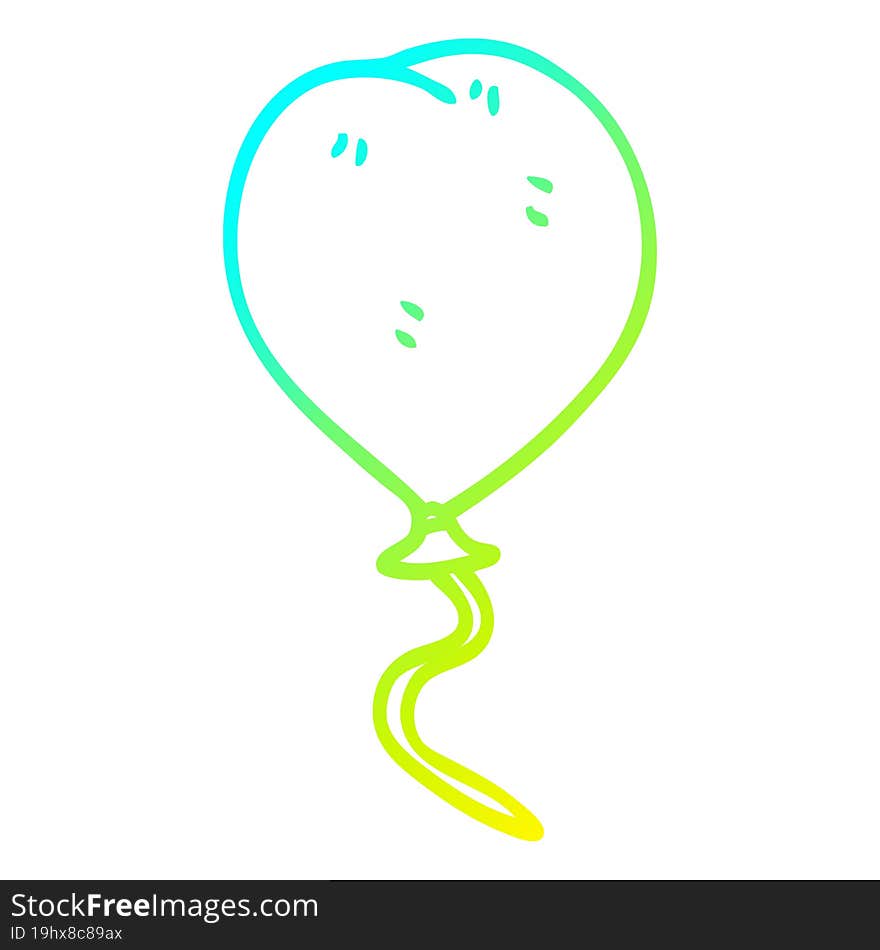 cold gradient line drawing cartoon balloon