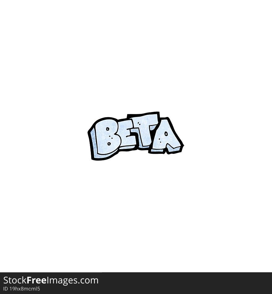 cartoon beta word symbol