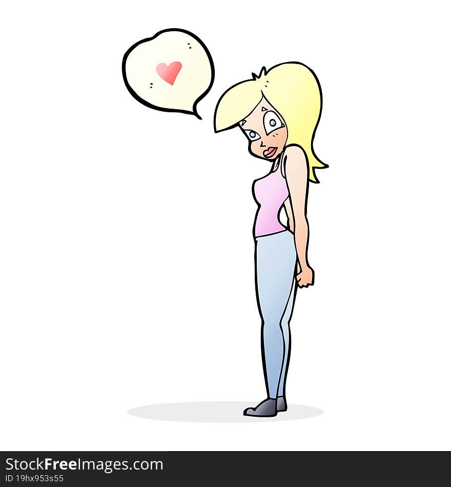 cartoon woman in love