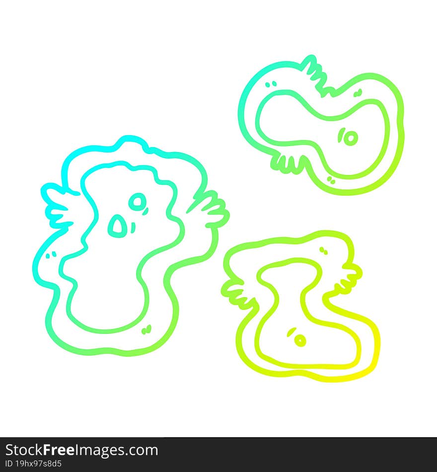 cold gradient line drawing cartoon germs