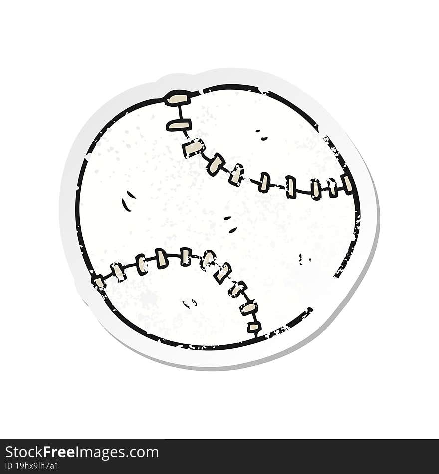 retro distressed sticker of a cartoon sports ball