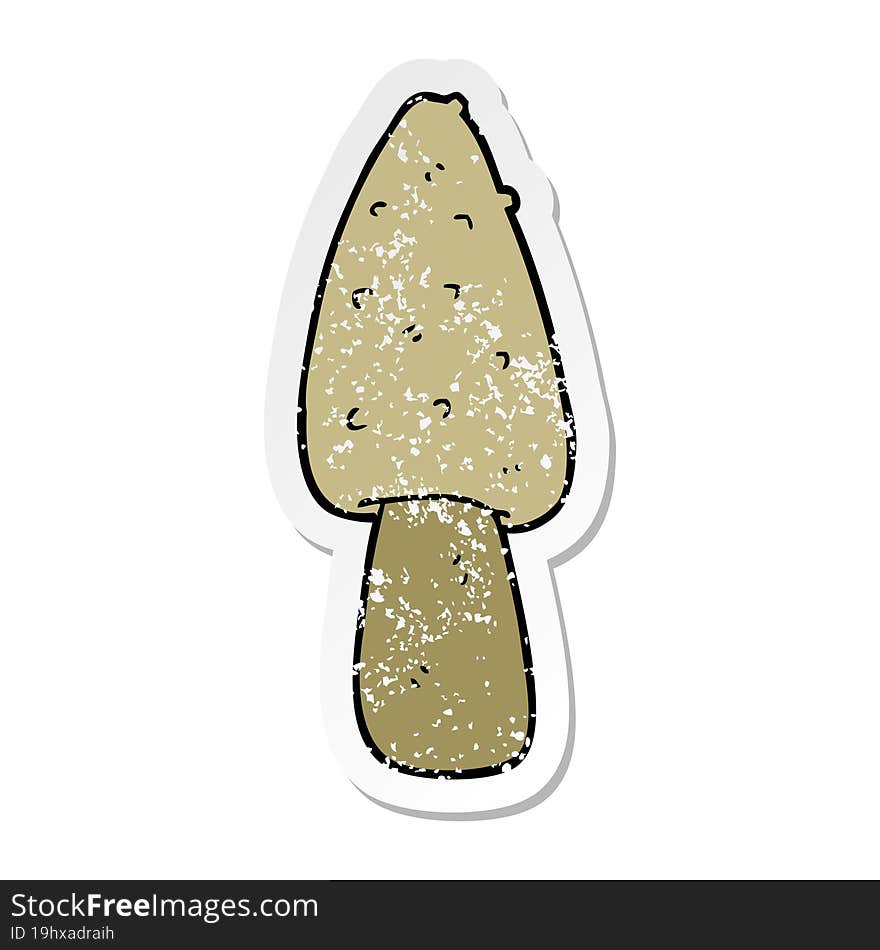 Distressed Sticker Of A Cartoon Mushroom