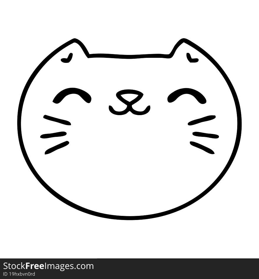 line doodle of a happy cat face