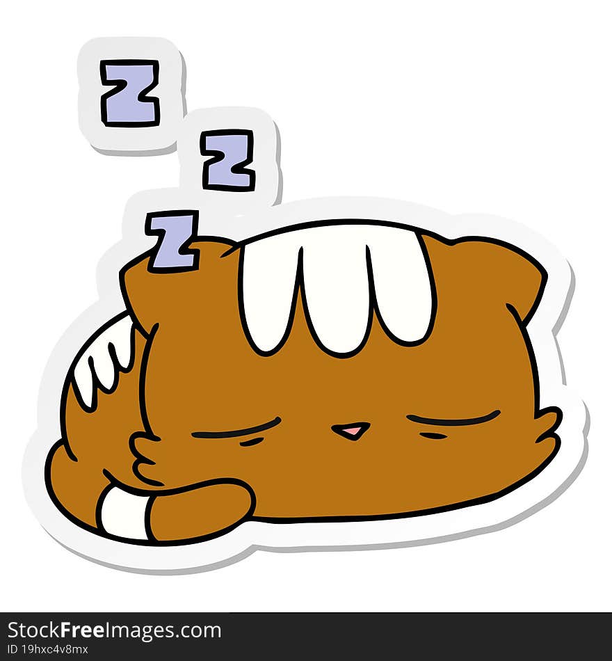 sticker cartoon of cute kawaii cat