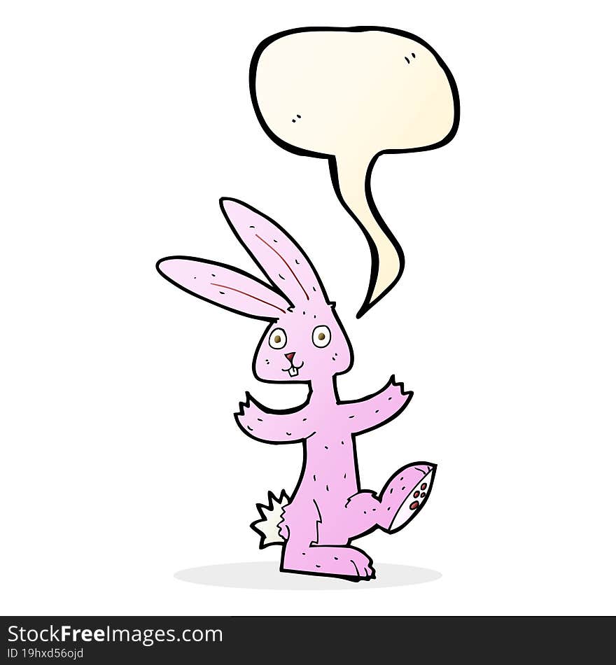 cartoon rabbit with speech bubble