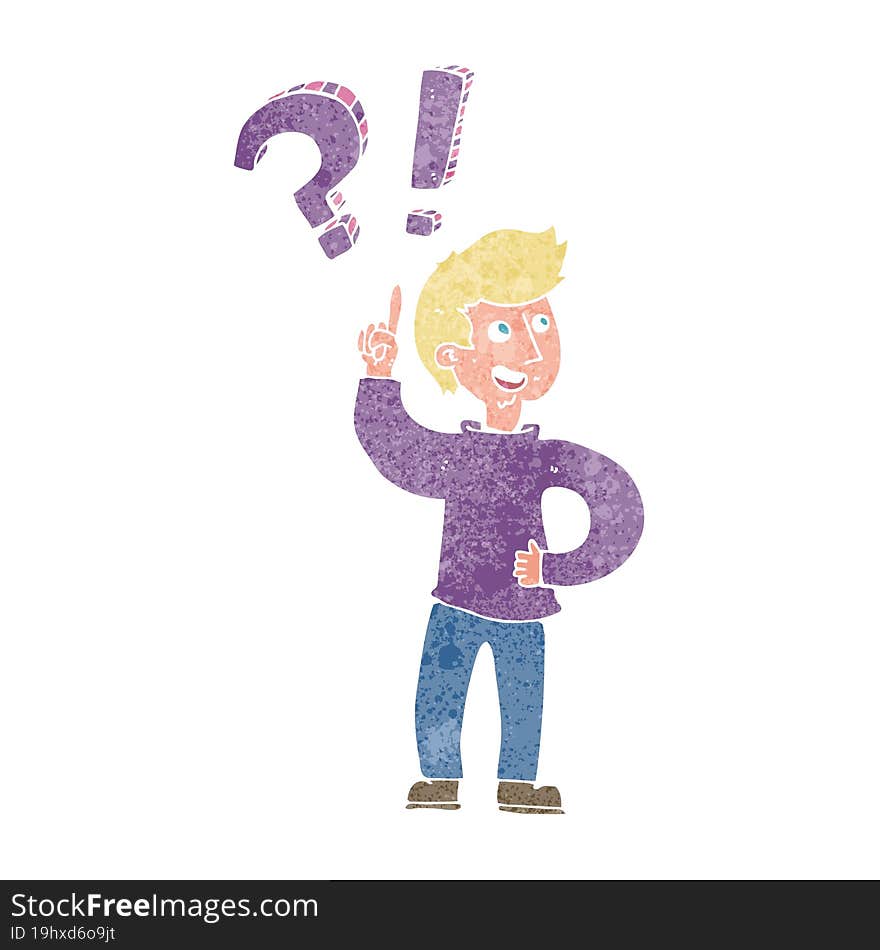 Cartoon Man Asking Question