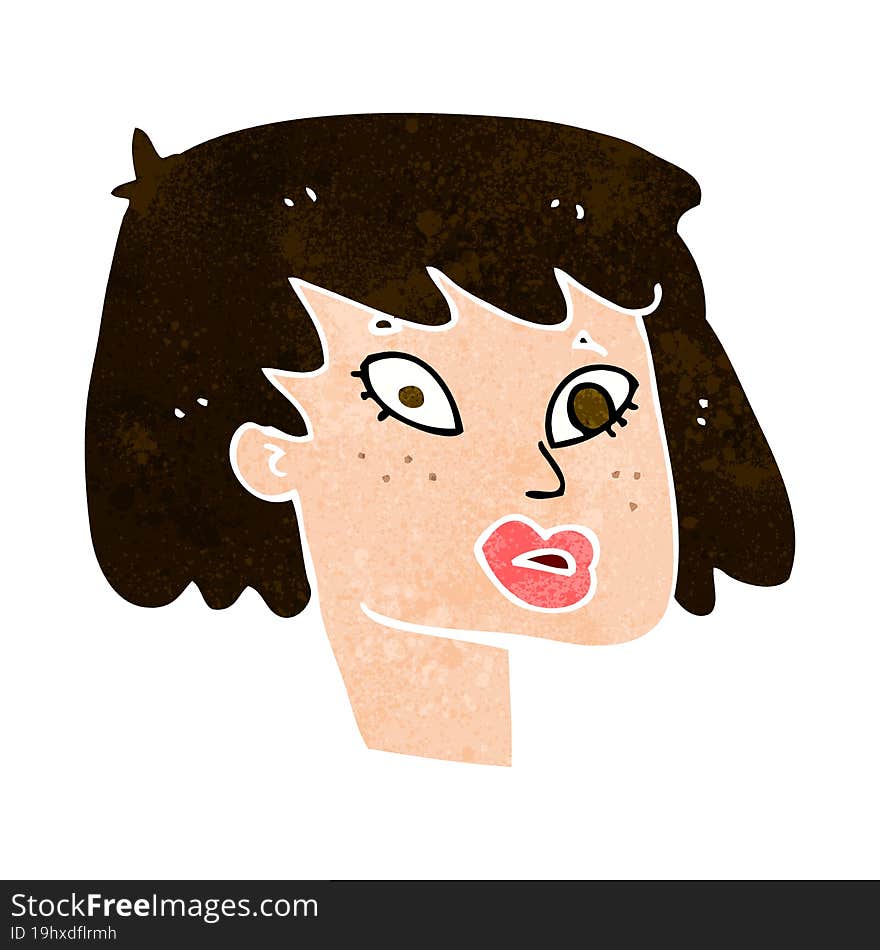 cartoon pretty female face