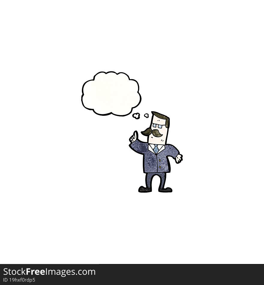 cartoon businessman making point