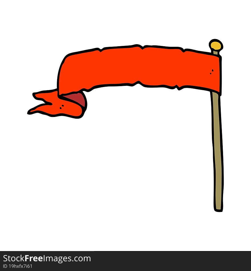 cartoon doodle waving flag