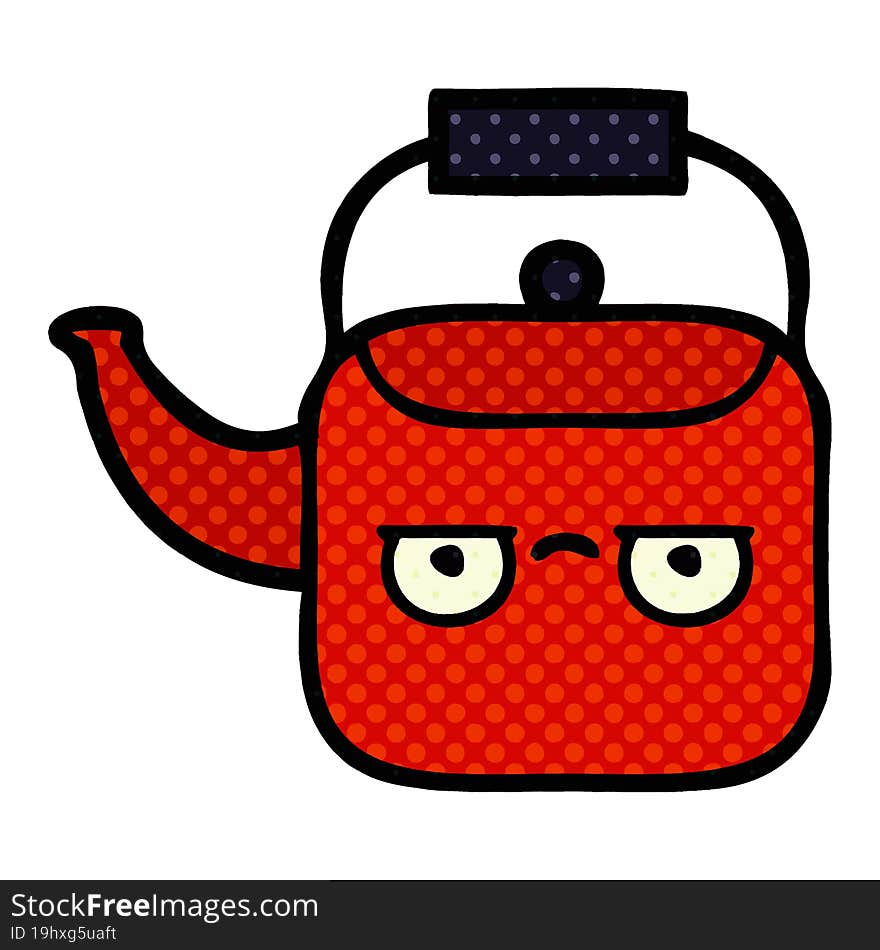 comic book style cartoon kettle