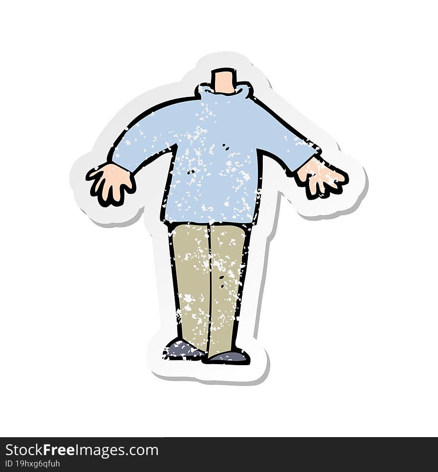 retro distressed sticker of a cartoon male body