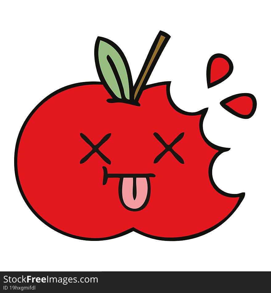 cute cartoon red apple