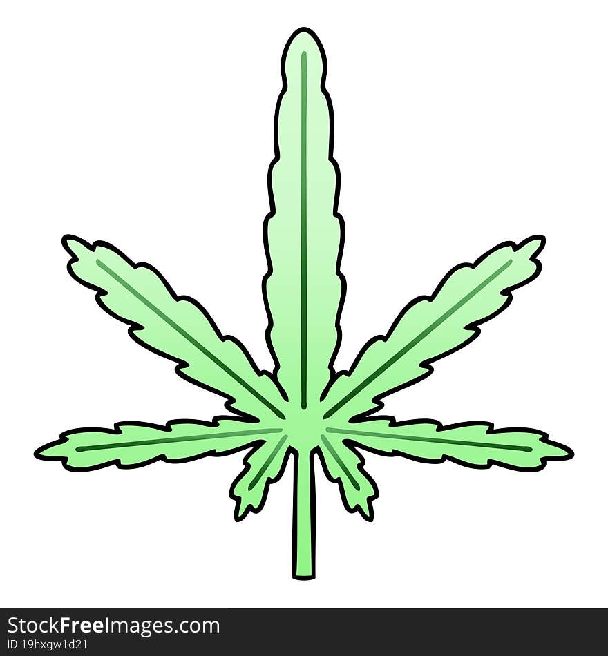 quirky gradient shaded cartoon marijuana